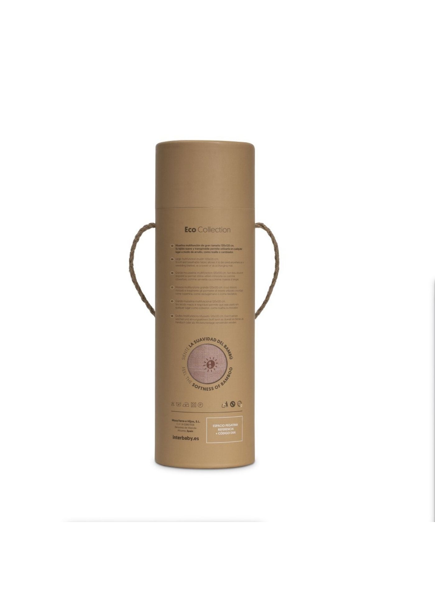 Fralda musselina de bambu castanha 120 X 120 CM