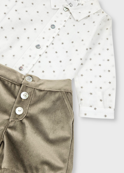 Conjunto de menino Camisa e Calção Veludo