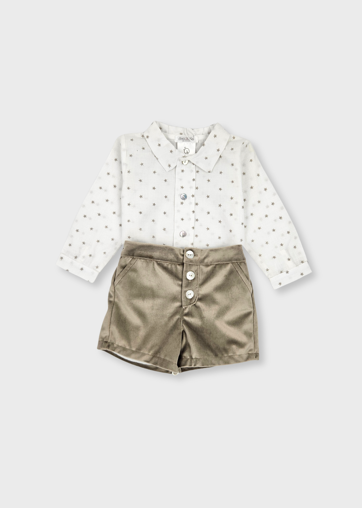 Conjunto de menino Camisa e Calção Veludo