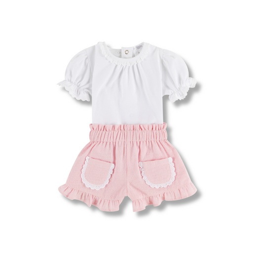 Conjunto de menina, camisola e calção