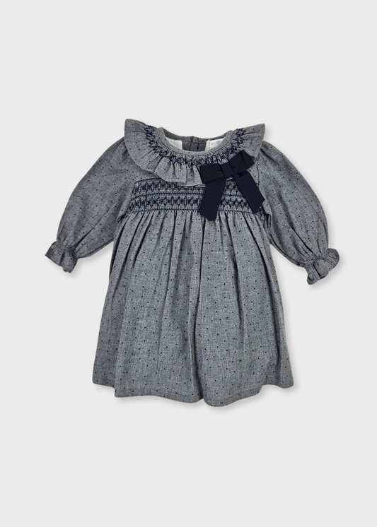 Vestido Cinzento com Laço