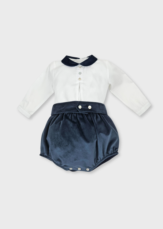 Conjunto Camisa e Tapa Fralda em Veludo