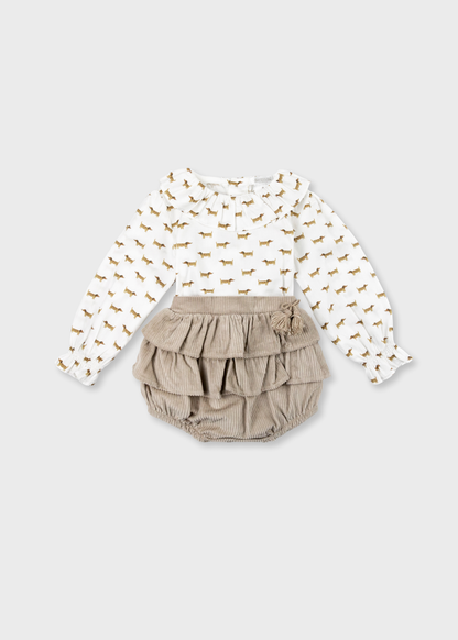 Camisa e Tapa fraldas de menina