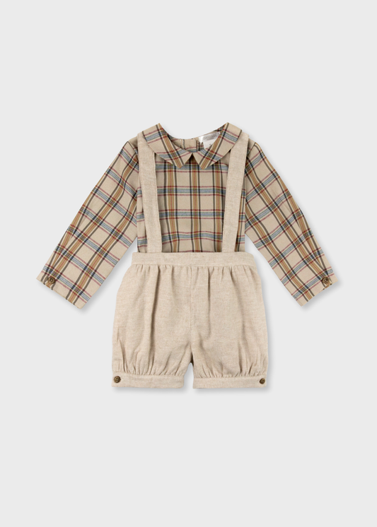 Jardineira e Camisa para menino