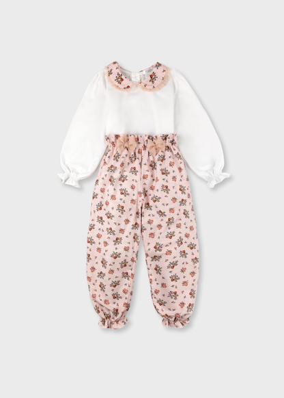Calças e Camisola de menina flores