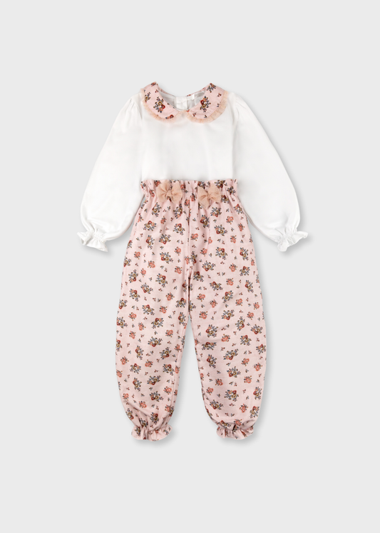 Calças e Camisola de menina flores