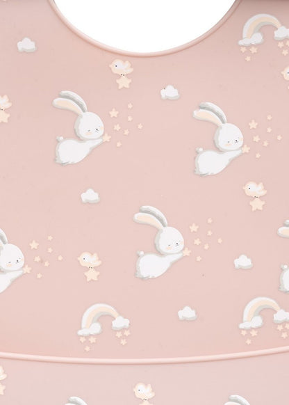 Babete de silicone coelhos interbaby, rosa