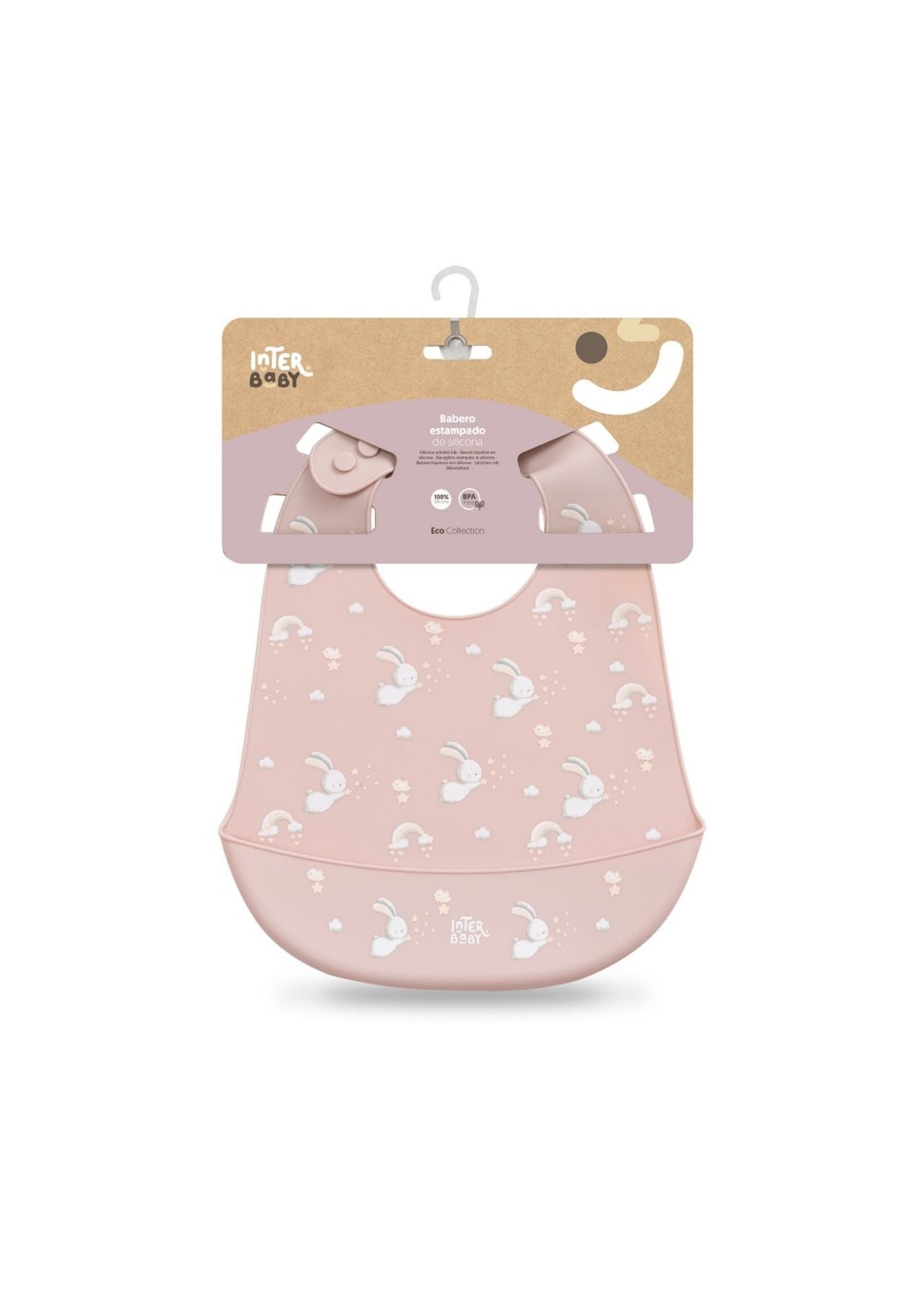 Babete de silicone coelhos interbaby, rosa