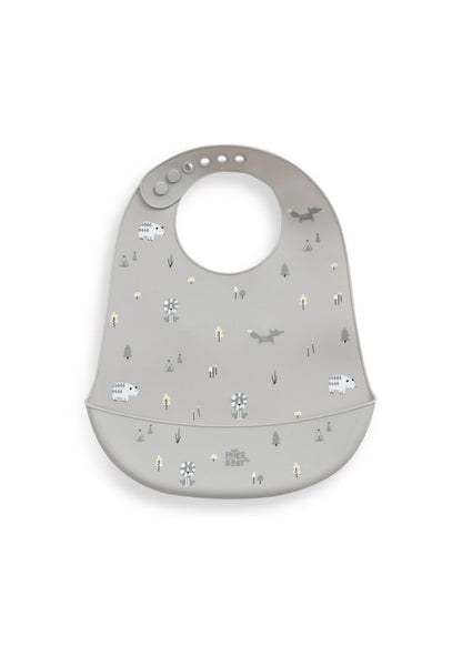 Babete de silicone raposas interbaby, cinzenta