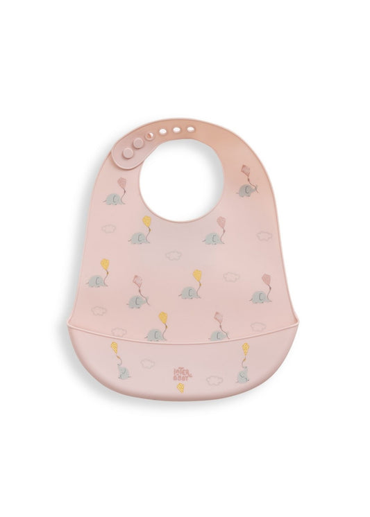 Babete de silicone elefantes interbaby, rosa