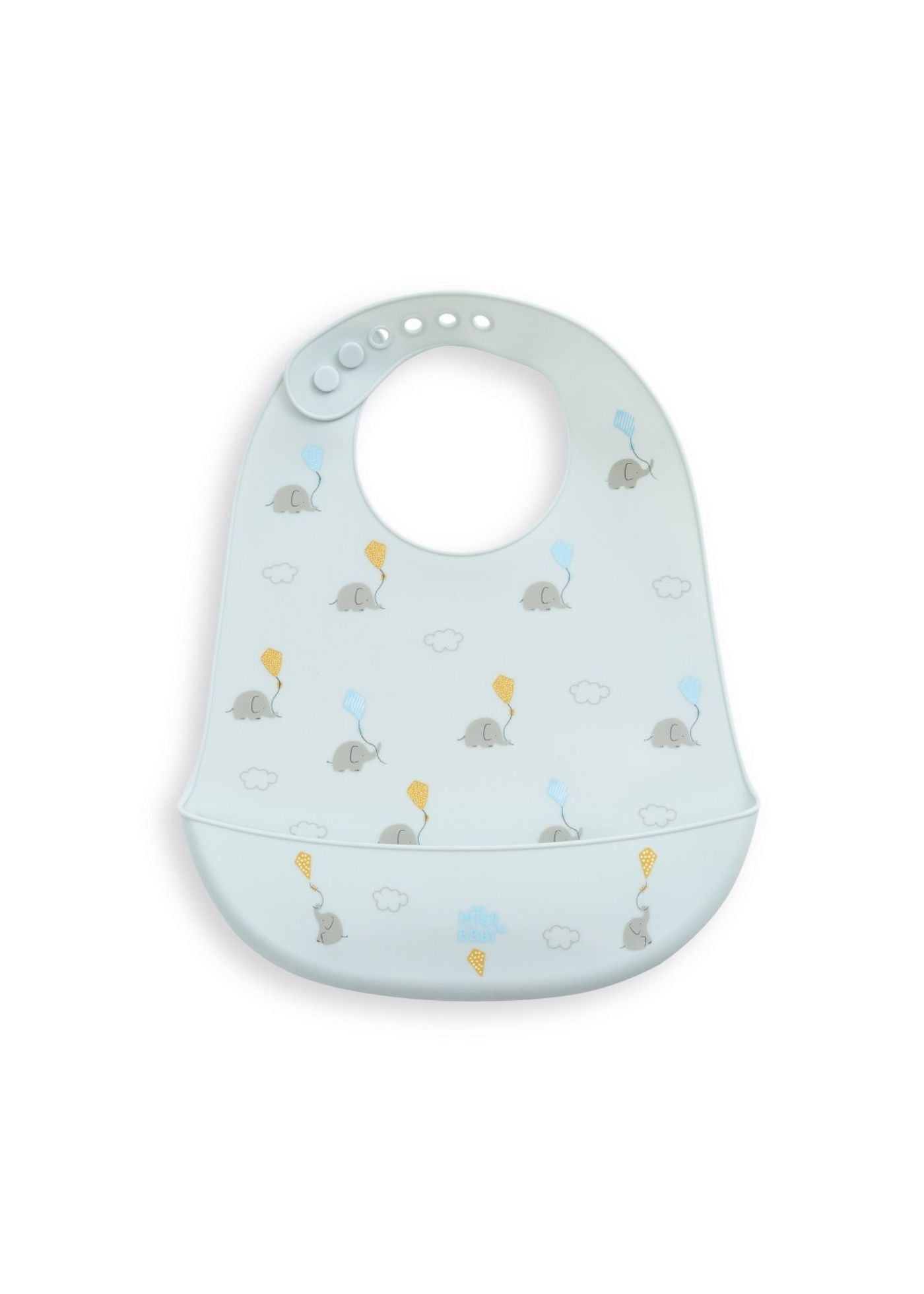 Babete de silicone elefantes interbaby, azul