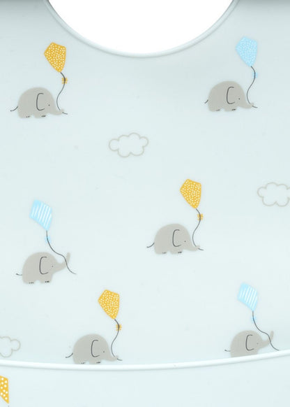 Babete de silicone elefantes interbaby, azul