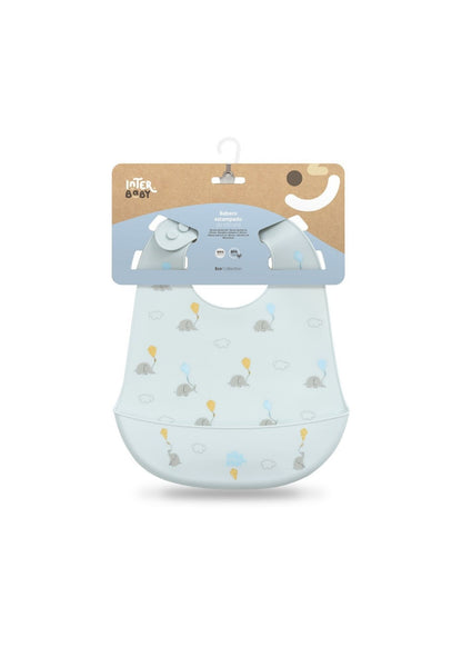 Babete de silicone elefantes interbaby, azul