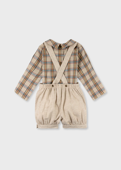 Jardineira e Camisa para menino