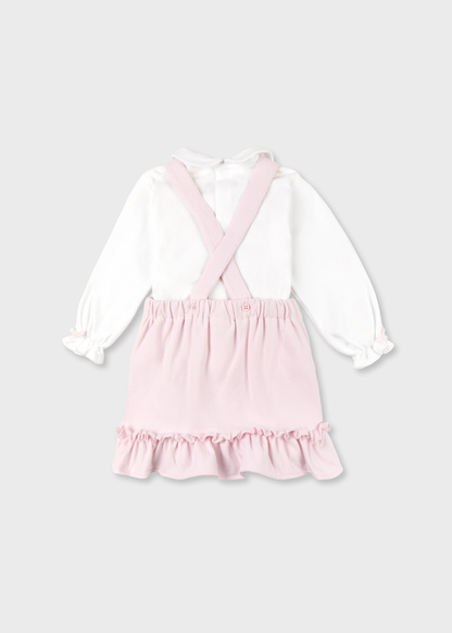 Jardineira e Camisola Cardada para menina