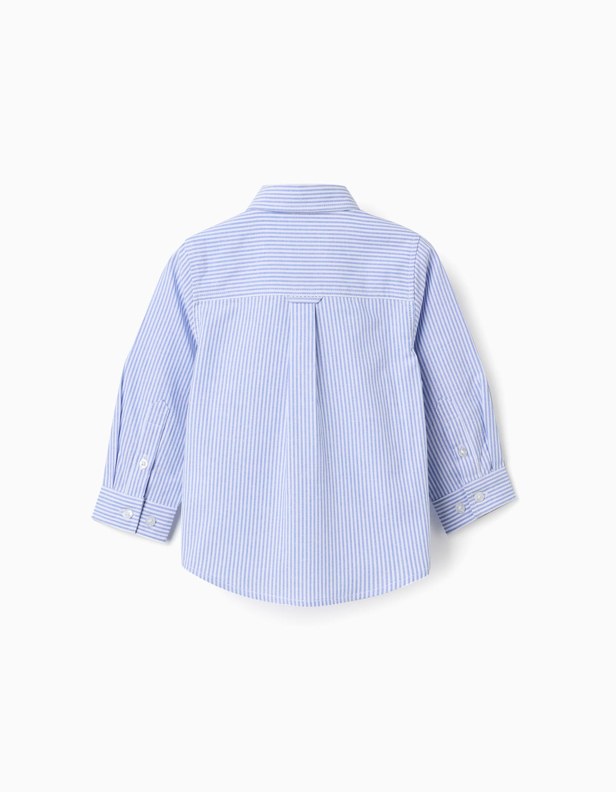 Camisa Oxford às Riscas para Bebé Menino, Branco/Azul