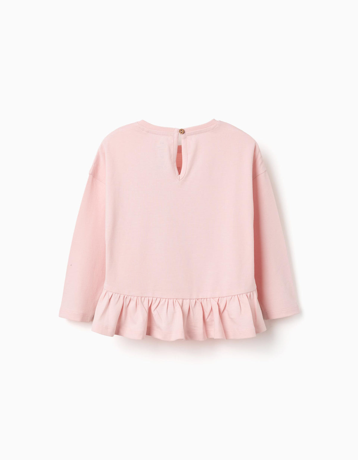 T-shirt de manga comprida com estampado Minnie para bebé e menina, rosa