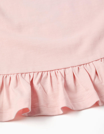 T-shirt de manga comprida com estampado Minnie para bebé e menina, rosa