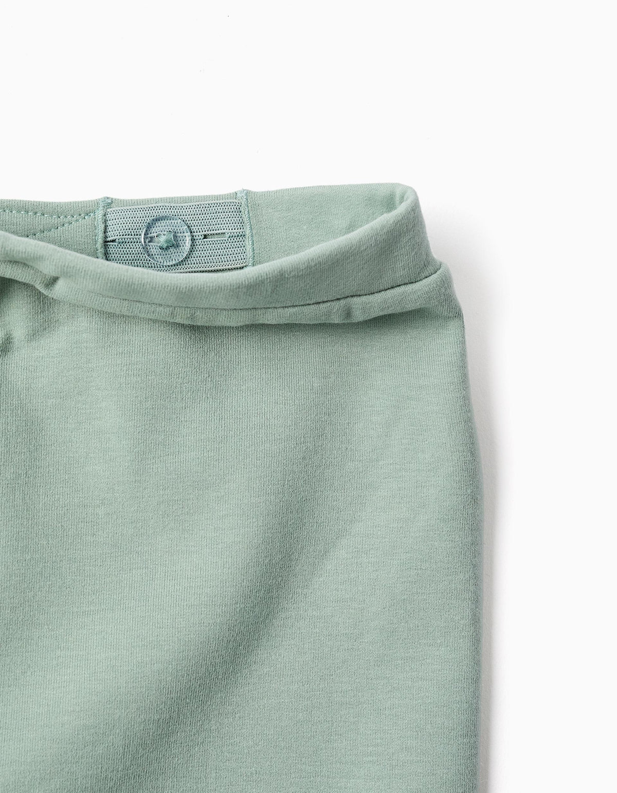 Calças cardadas com coração estampado para bebé menina, verde-claro