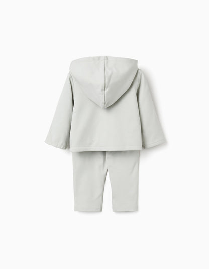 Conjunto de 3 peças de algodão às riscas para recém-nascidos, branco/verde