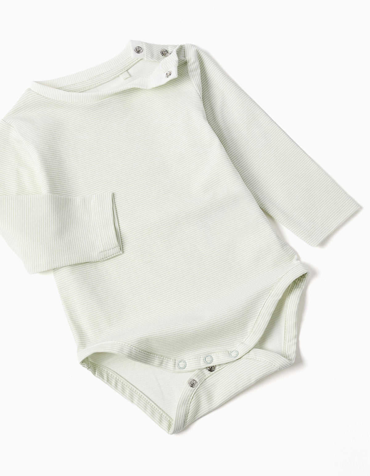 Conjunto de 3 peças de algodão às riscas para recém-nascidos, branco/verde