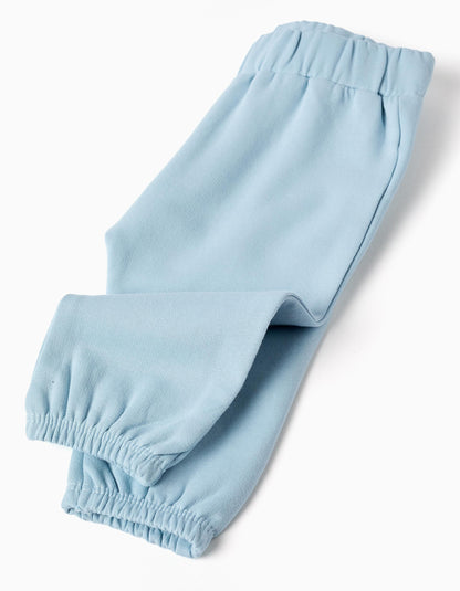 Conjunto cardado com folhos para recém-nascida, azul-claro
