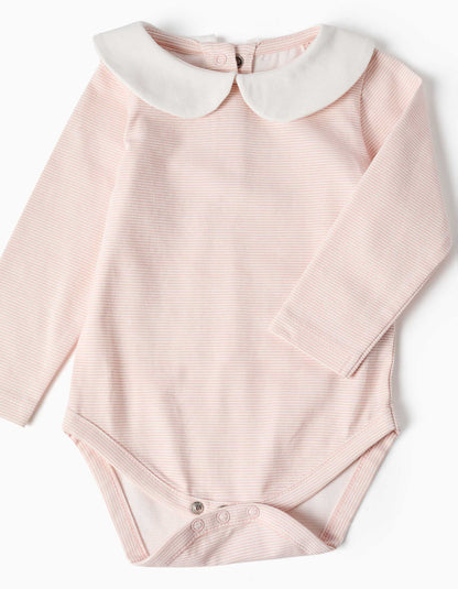 Conjunto de 3 peças de algodão para recém-nascida, rosa-claro