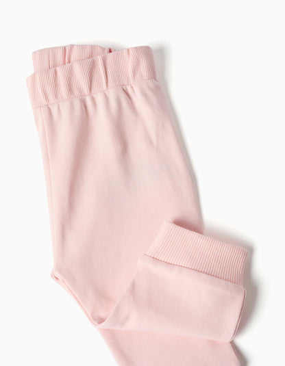 Conjunto de 3 peças de algodão para recém-nascida, rosa-claro