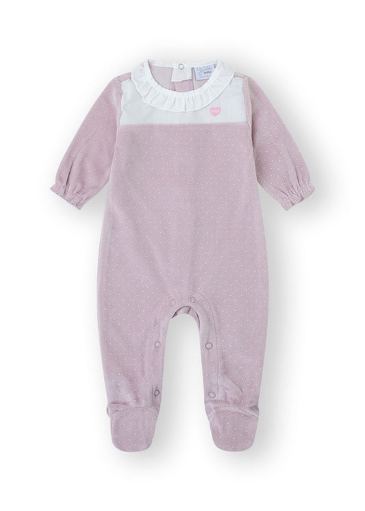 Babygrow de veludo para recém nascida