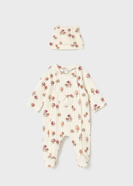 Babygrow com gorro orelhas recém nascida