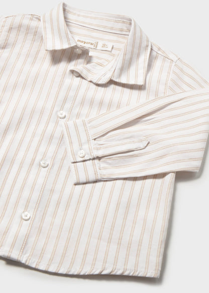 Camisa manga comprida de bebé menino ás riscas, mayoral