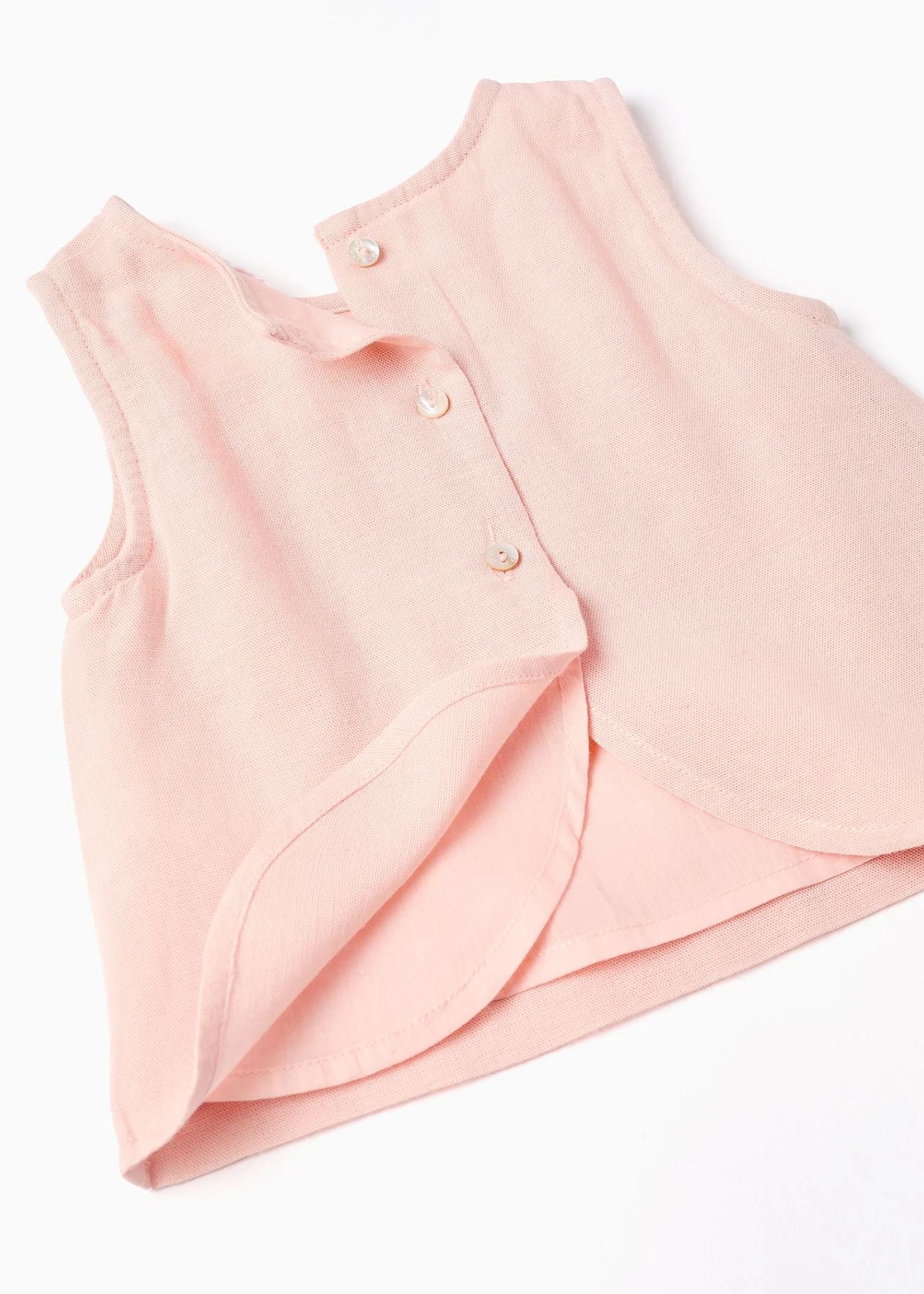 Blusa sem mangas + tapa-fraldas B&S para recém-nascida, rosa-claro