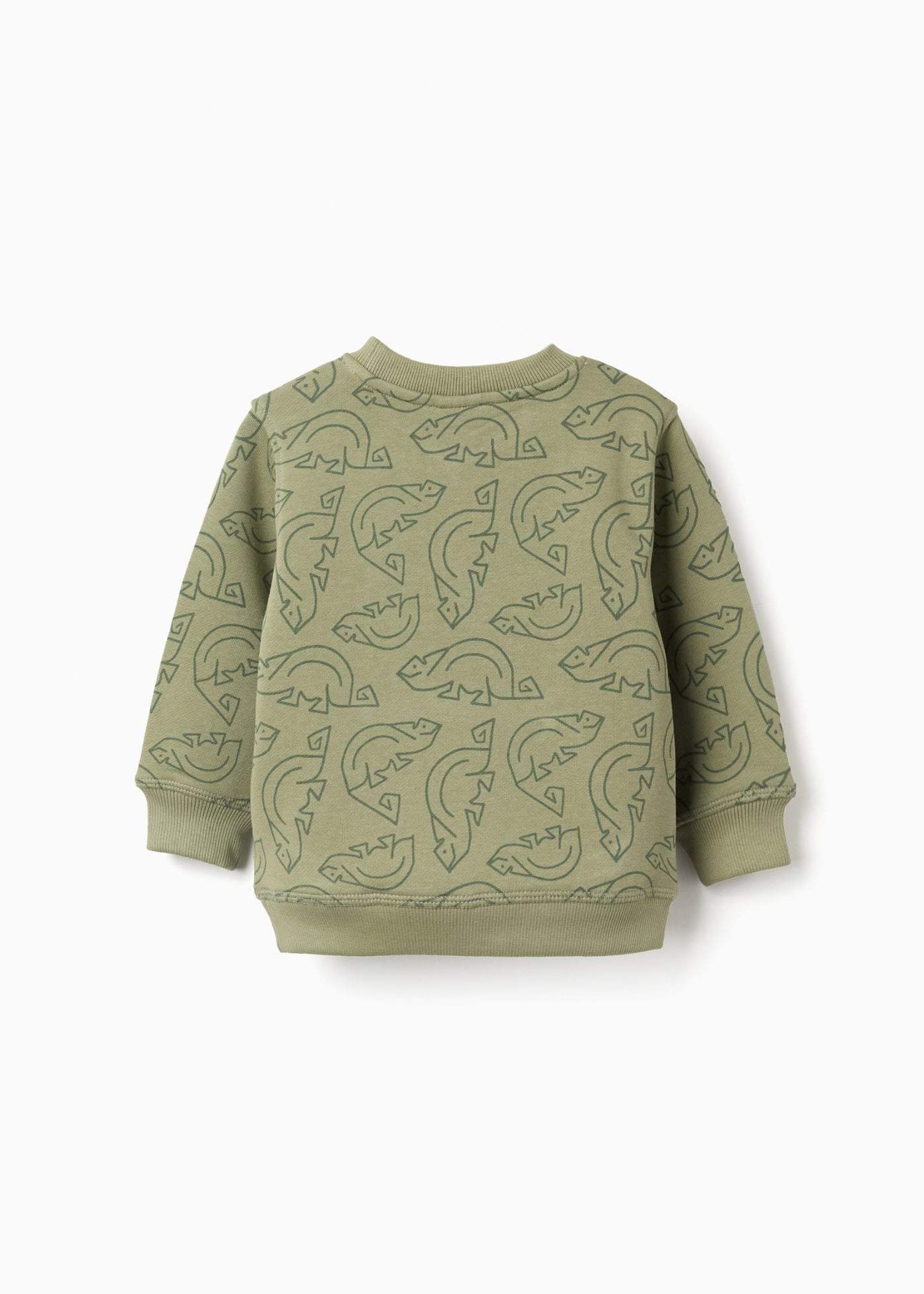 Sweat de algodão com bolso canguru para bebé menino, verde musgo, ZIPPY
