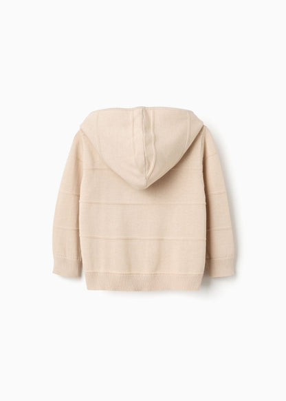 Casaco de malha e com capuz para bebé menino