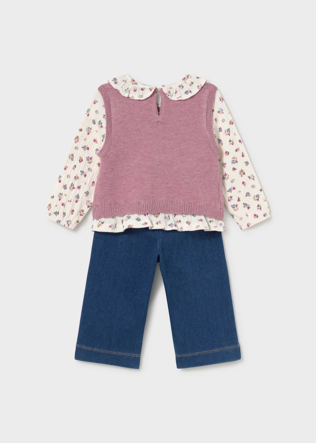 Conjunto de menina com calças e blusa com colete, mayoral