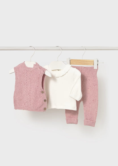 Conjunto colete 3 peças recém nascida