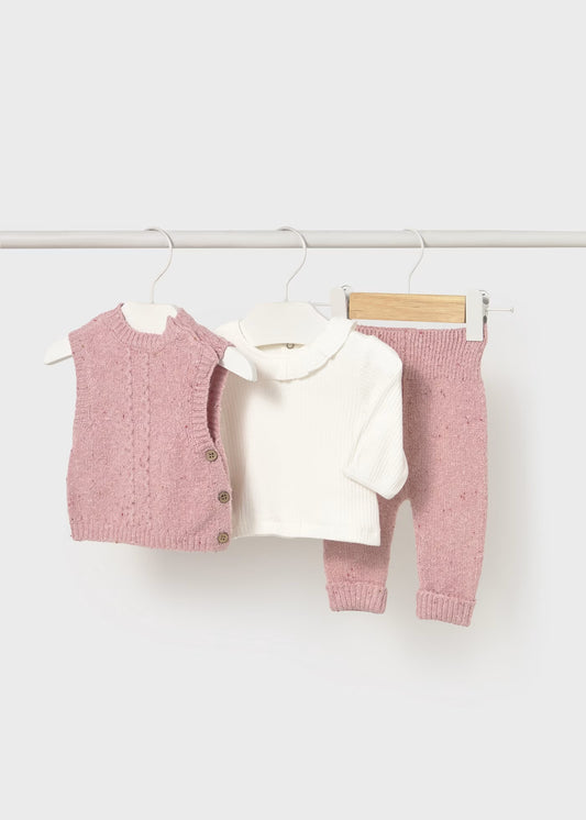 Conjunto colete 3 peças recém nascida