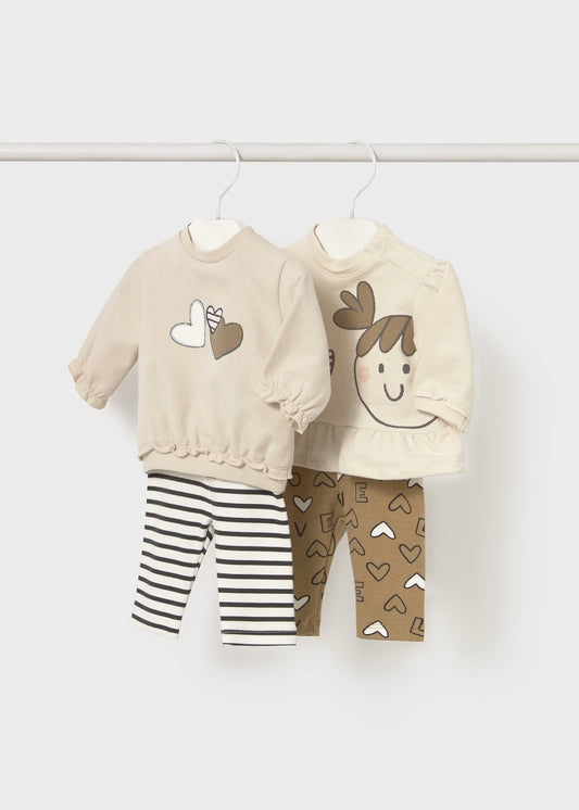 Conjunto leggings 4 peças recém nascida