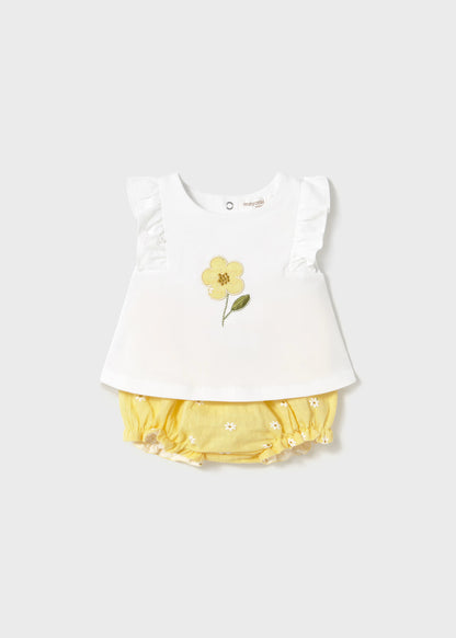 Conjunto tapa fraldas e t-shirt recém nascida