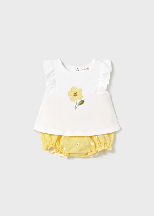 Conjunto tapa fraldas e t-shirt recém nascida