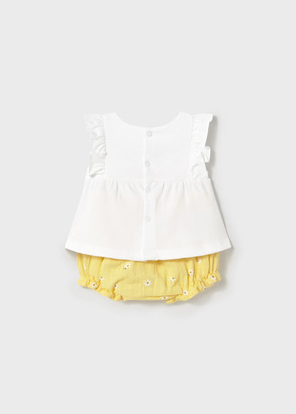 Conjunto tapa fraldas e t-shirt recém nascida