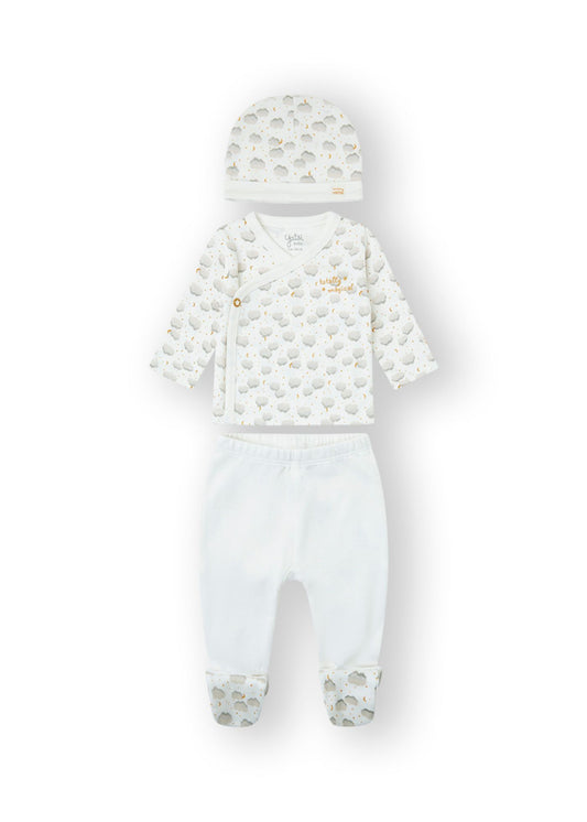 Conjunto de algodão para recém nascido