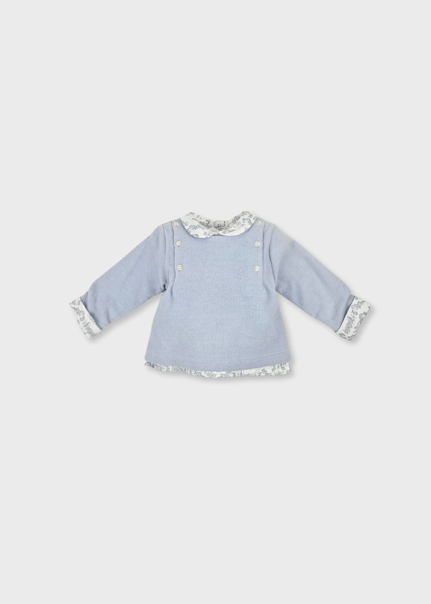 Conjunto Bebé Azul Claro em Algodão Cardado