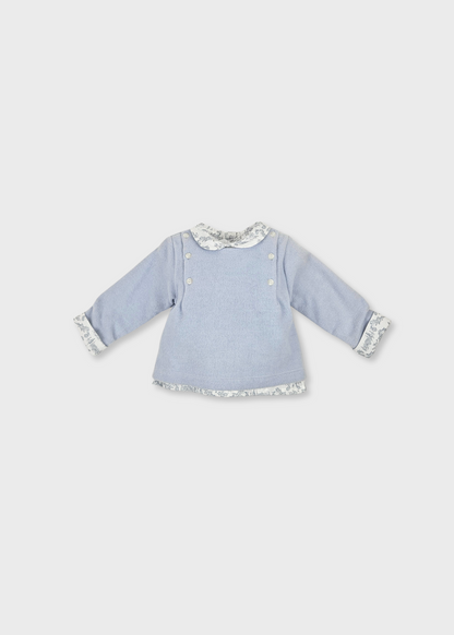 Conjunto Bebé Azul Claro em Algodão Cardado