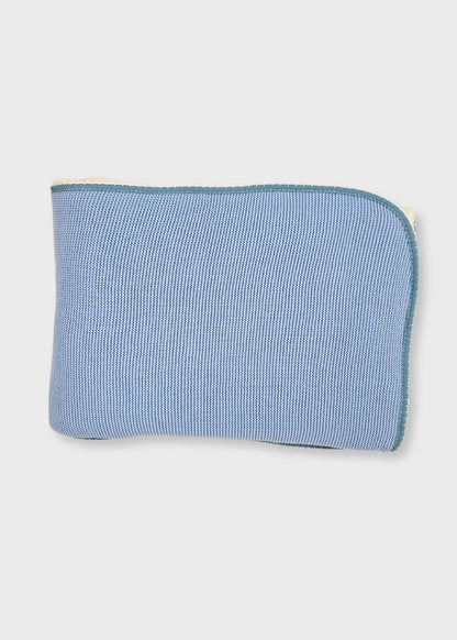 Manta cardada de bebé- azul cobalto