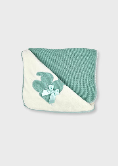 Manta cardada de bebé-verde água