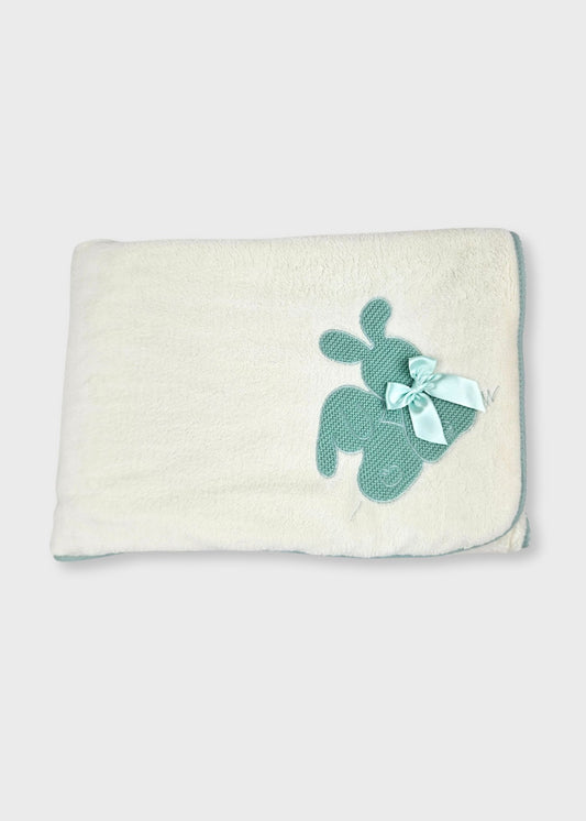 Manta cardada de bebé-verde água