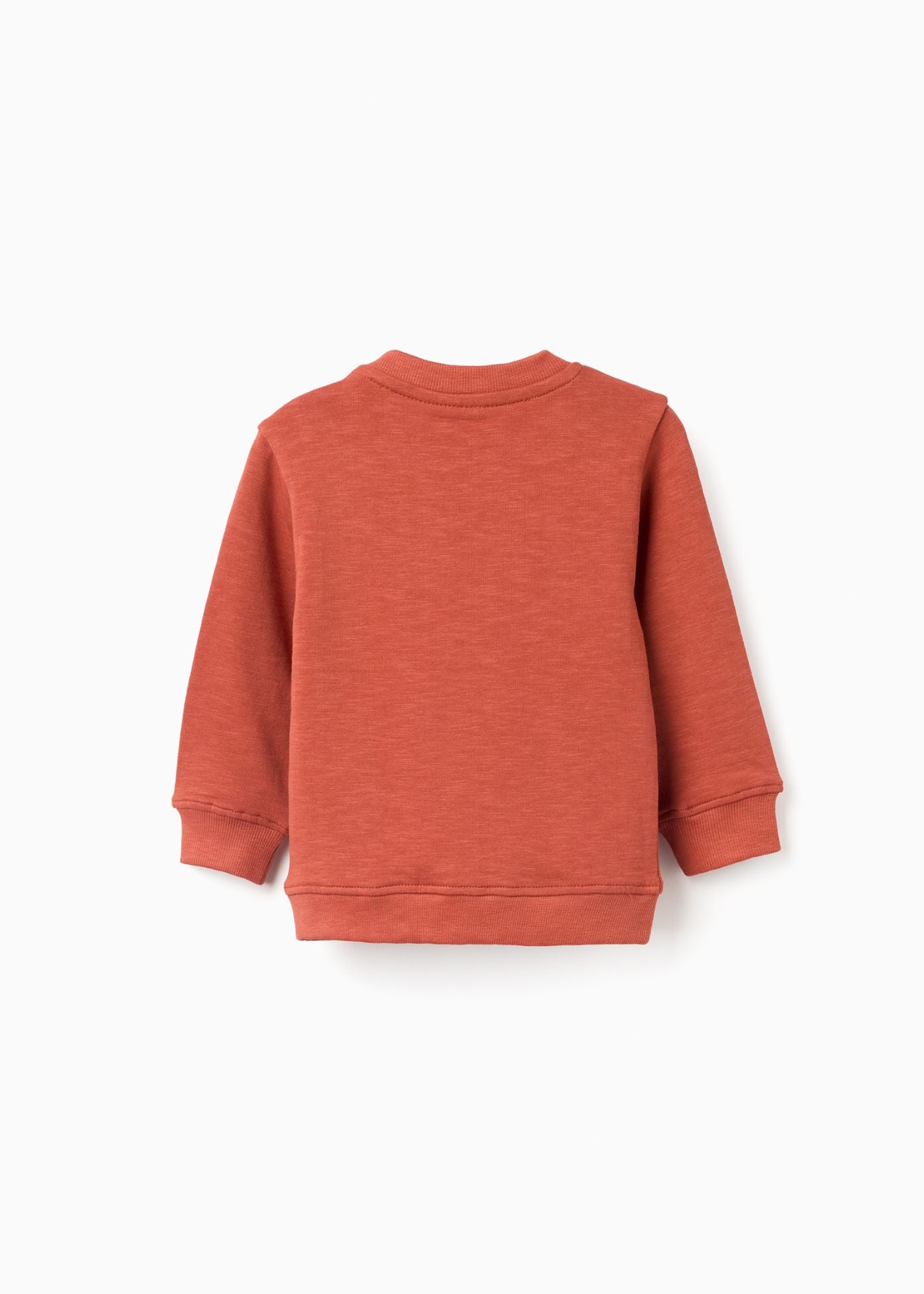 Sweat de algodão com bolso canguru para bebé menino, lã laranja, ZIPPY