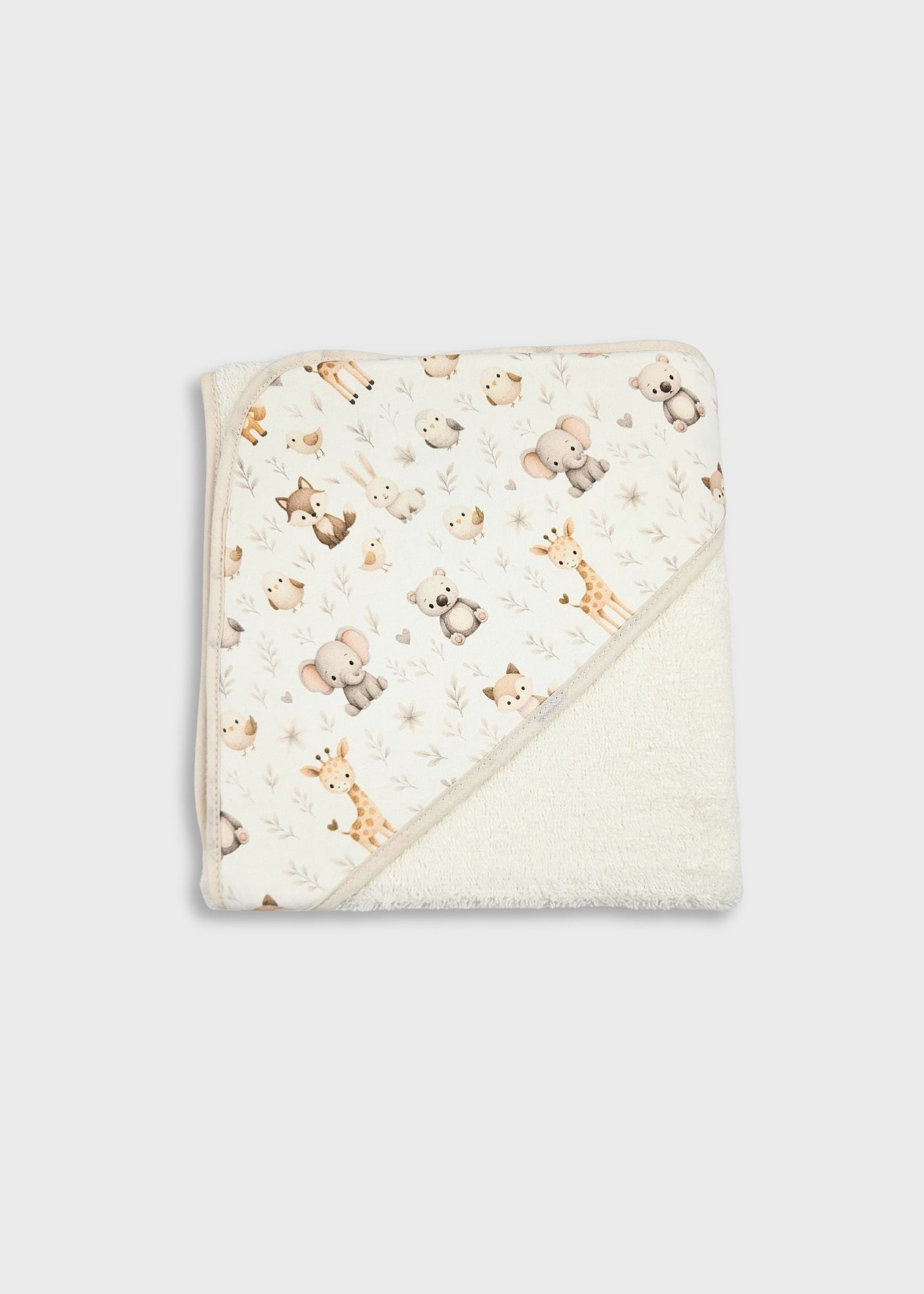 Toalha de banho de bebé em algodão, bege