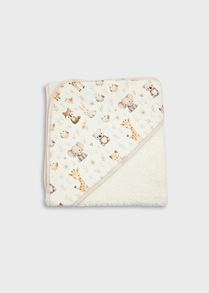 Toalha de banho de bebé em algodão, bege